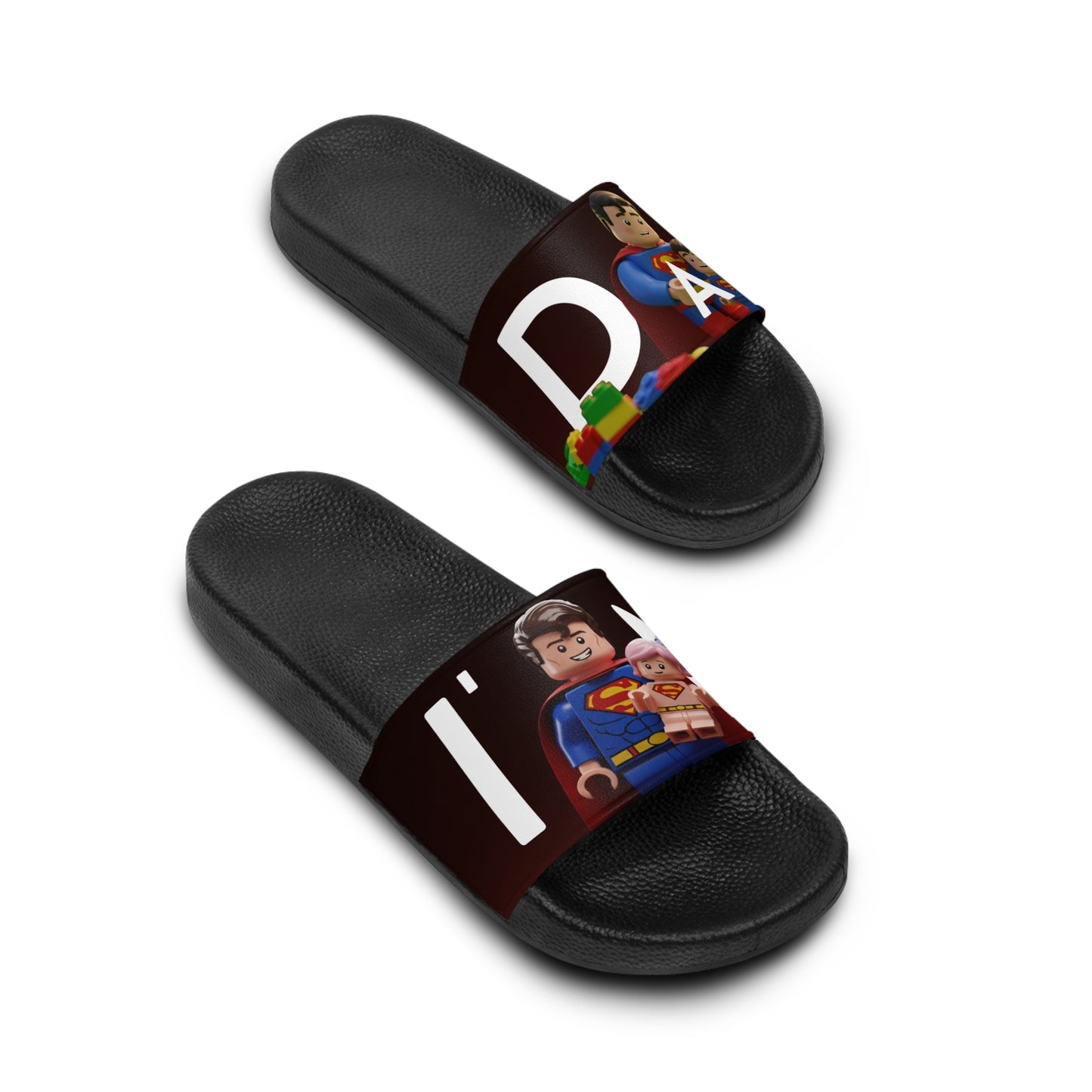 Slide Sandals - I'm Dad Superman Dad Print