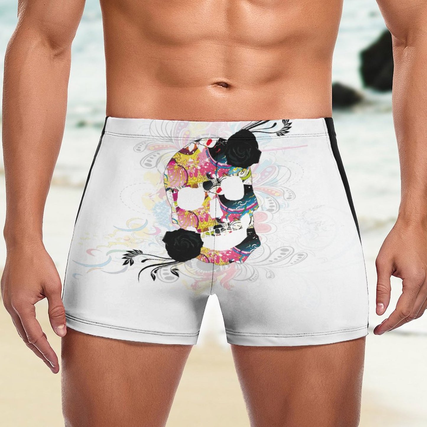 Sweet Skull Fashionable Men's  boardshorts Swim Trunks DN003 (All-Over Printing)