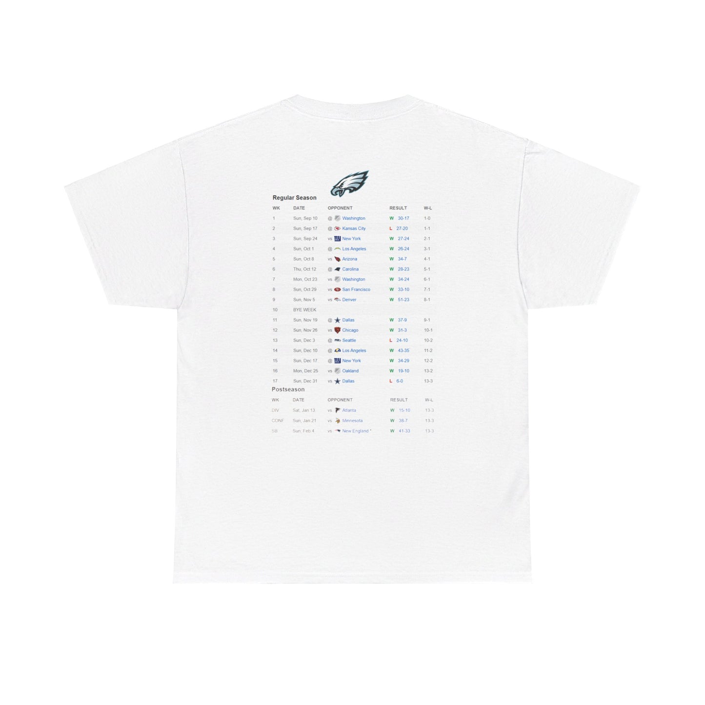 Eagles 2017 schedule Heavy Cotton Tee