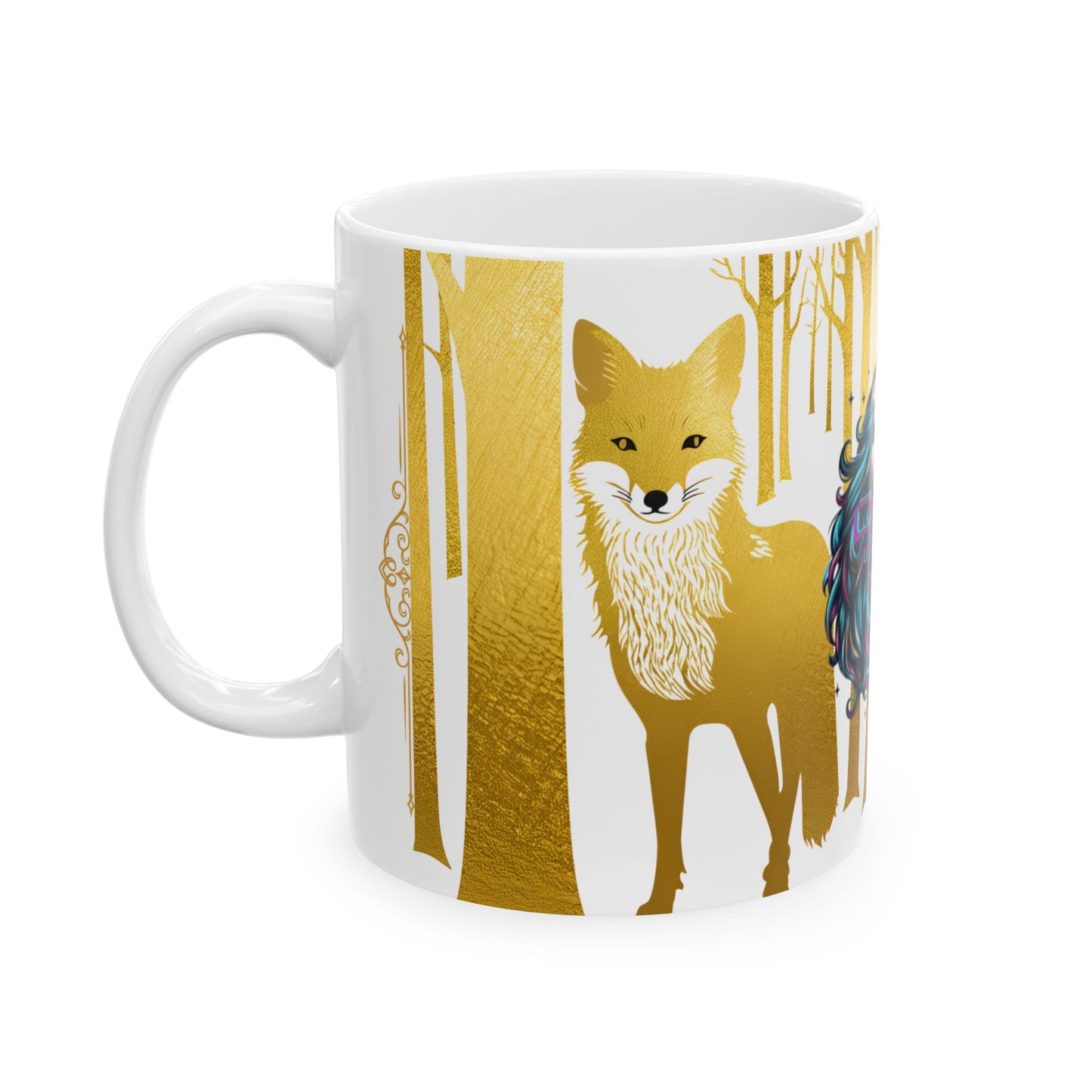 Golden Wolf Cafe de C Ceramic Mug - 11oz | Designed for Coffee and Tea Lovers