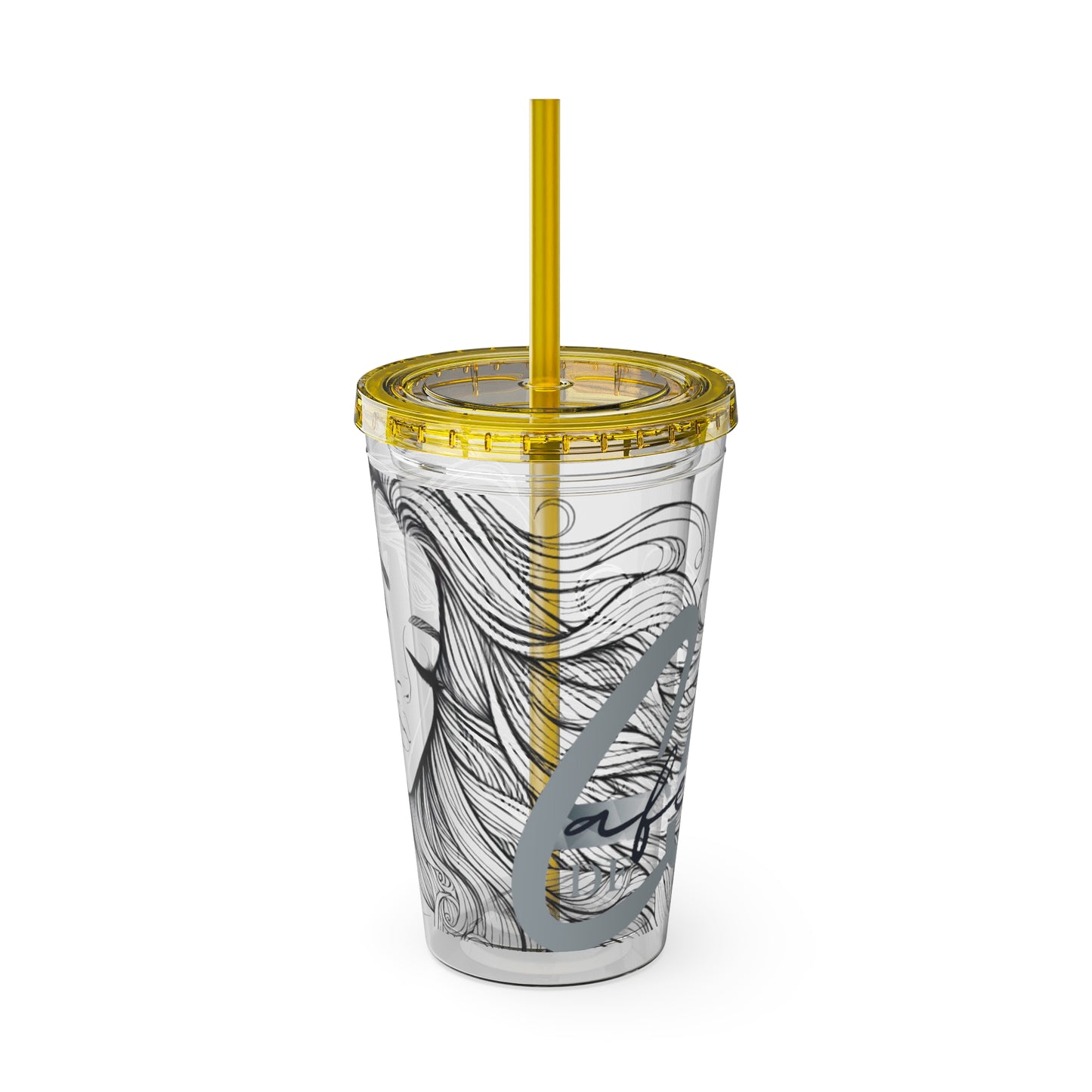 Sunsplash Cafedec  Tumbler with Straw, 16oz