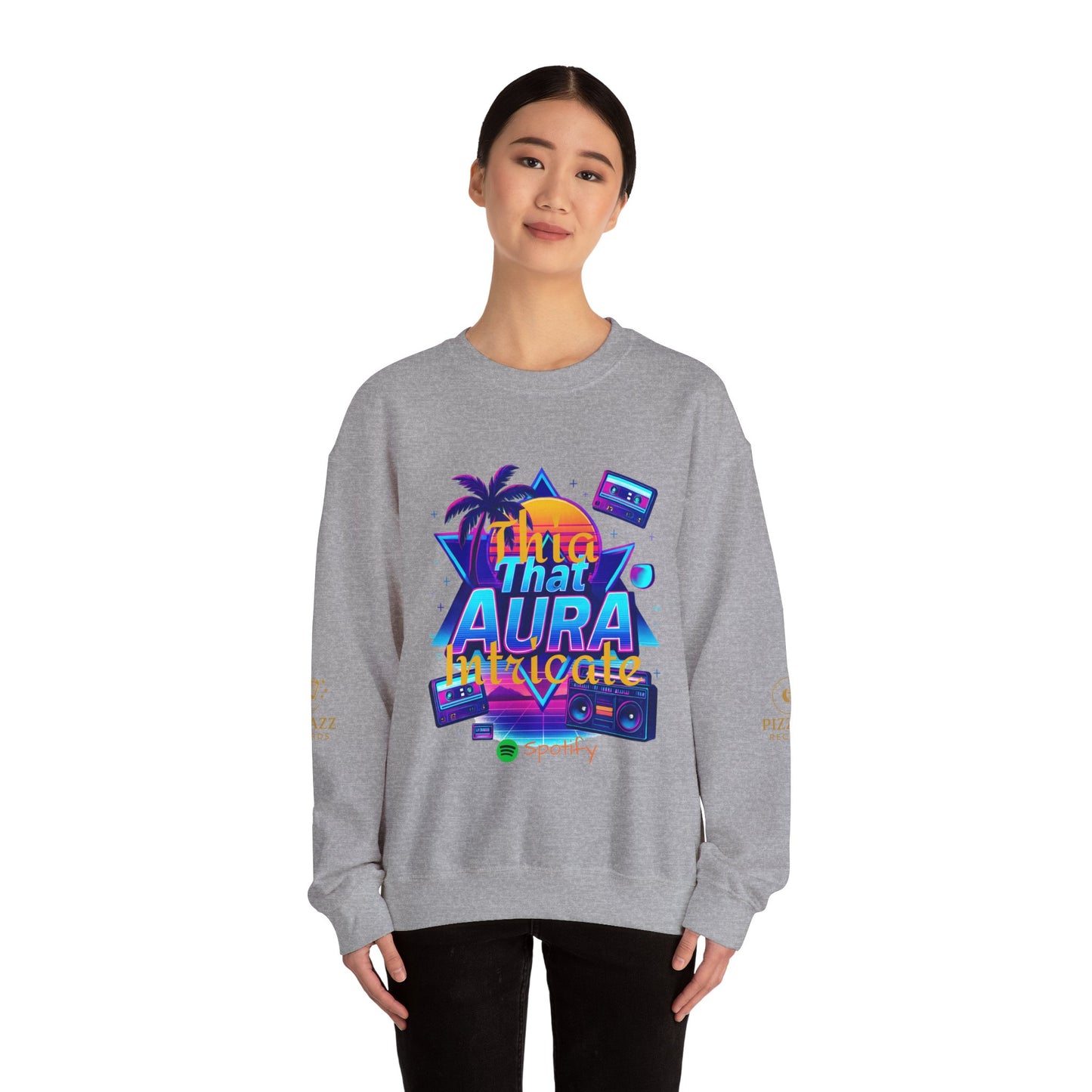 Retro Neon Sweatshirt with 'That Aura' Design