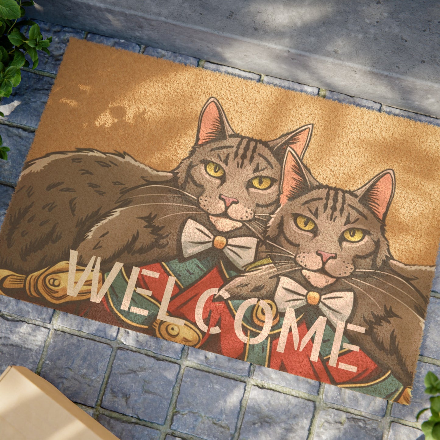 Friendly pet cat Doormat