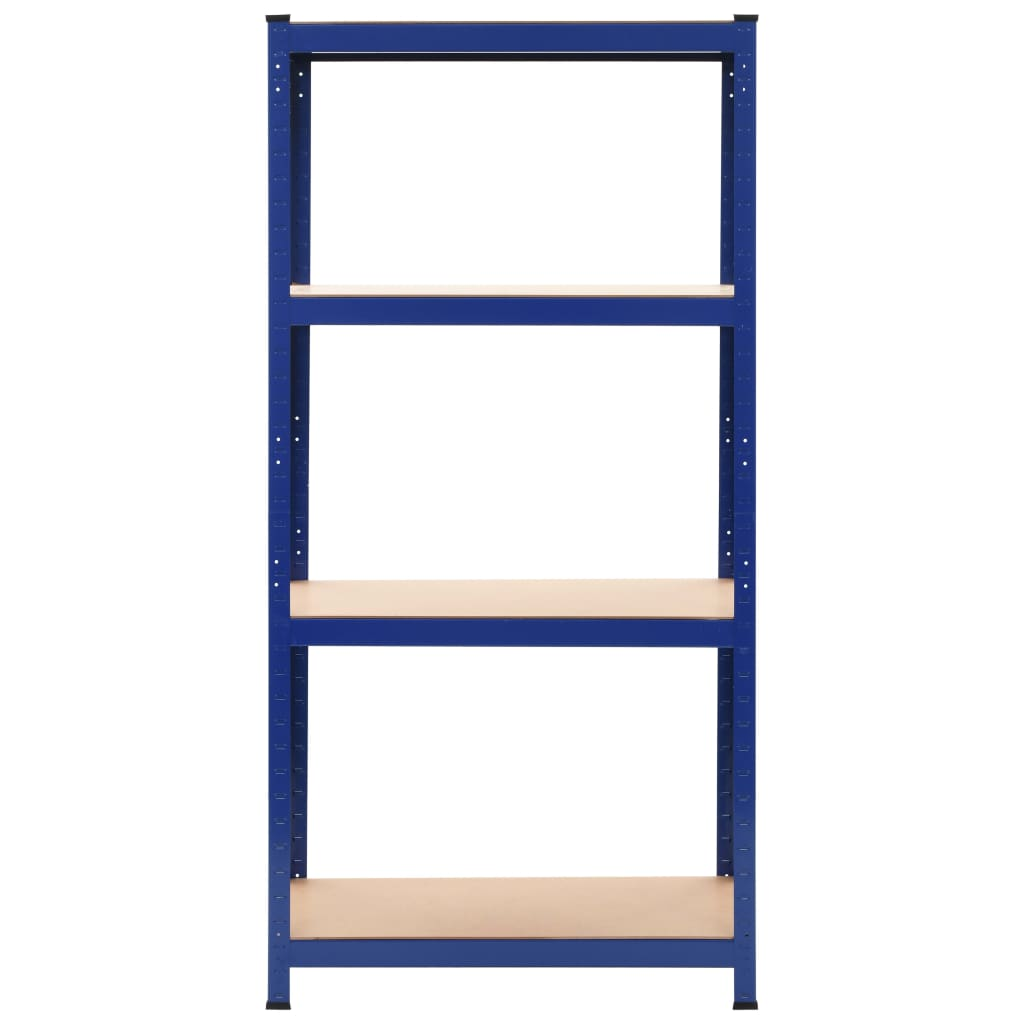 vidaXL Storage Shelves 2 pcs Blue 31.5"x15.7"x63" Steel and MDF