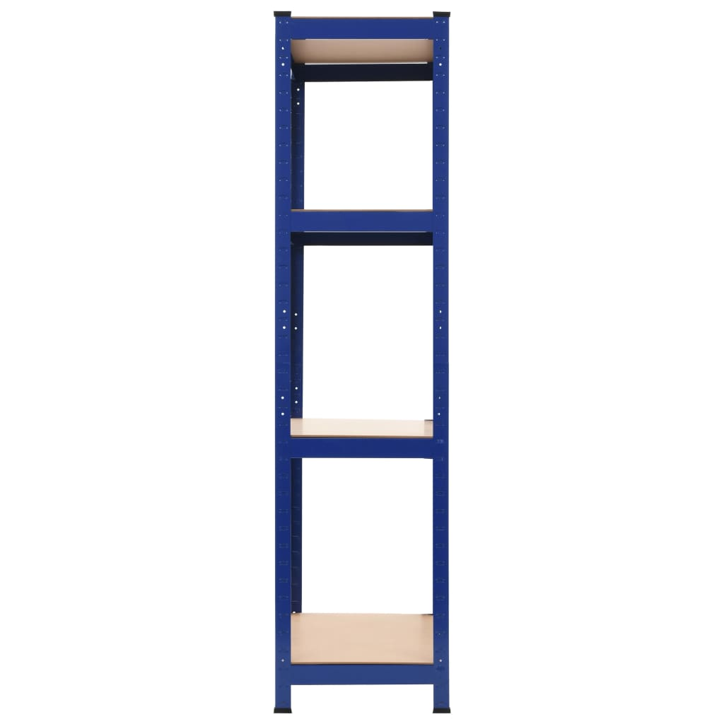 vidaXL Storage Shelves 2 pcs Blue 31.5"x15.7"x63" Steel and MDF