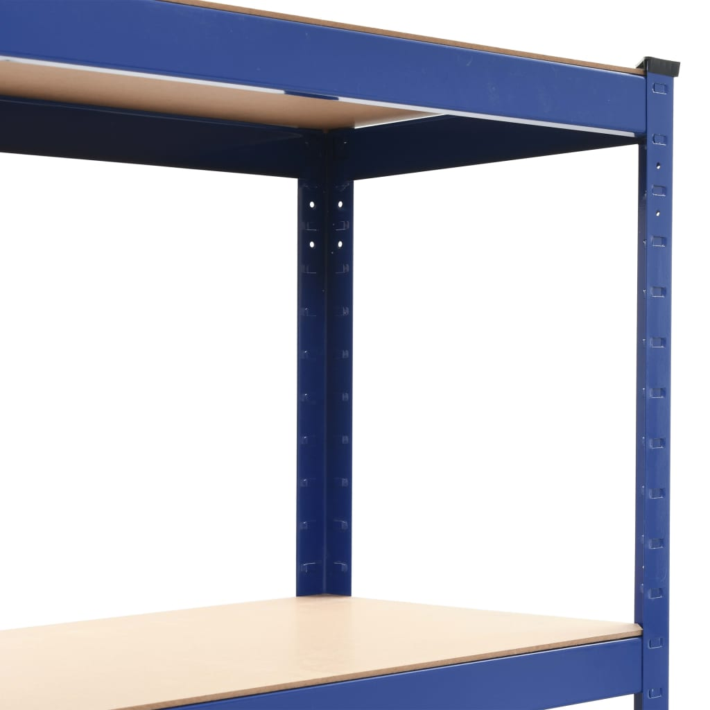 vidaXL Storage Shelves 2 pcs Blue 31.5"x15.7"x63" Steel and MDF