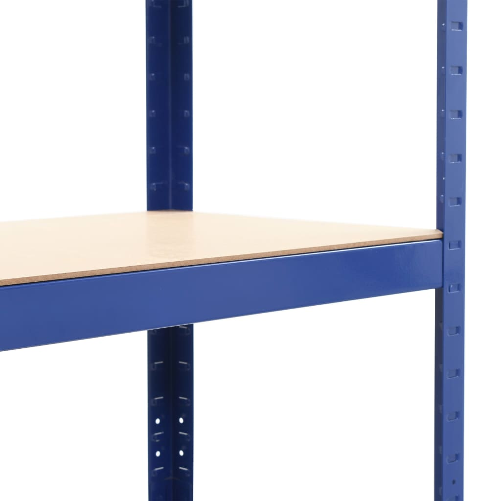 vidaXL Storage Shelves 2 pcs Blue 31.5"x15.7"x63" Steel and MDF