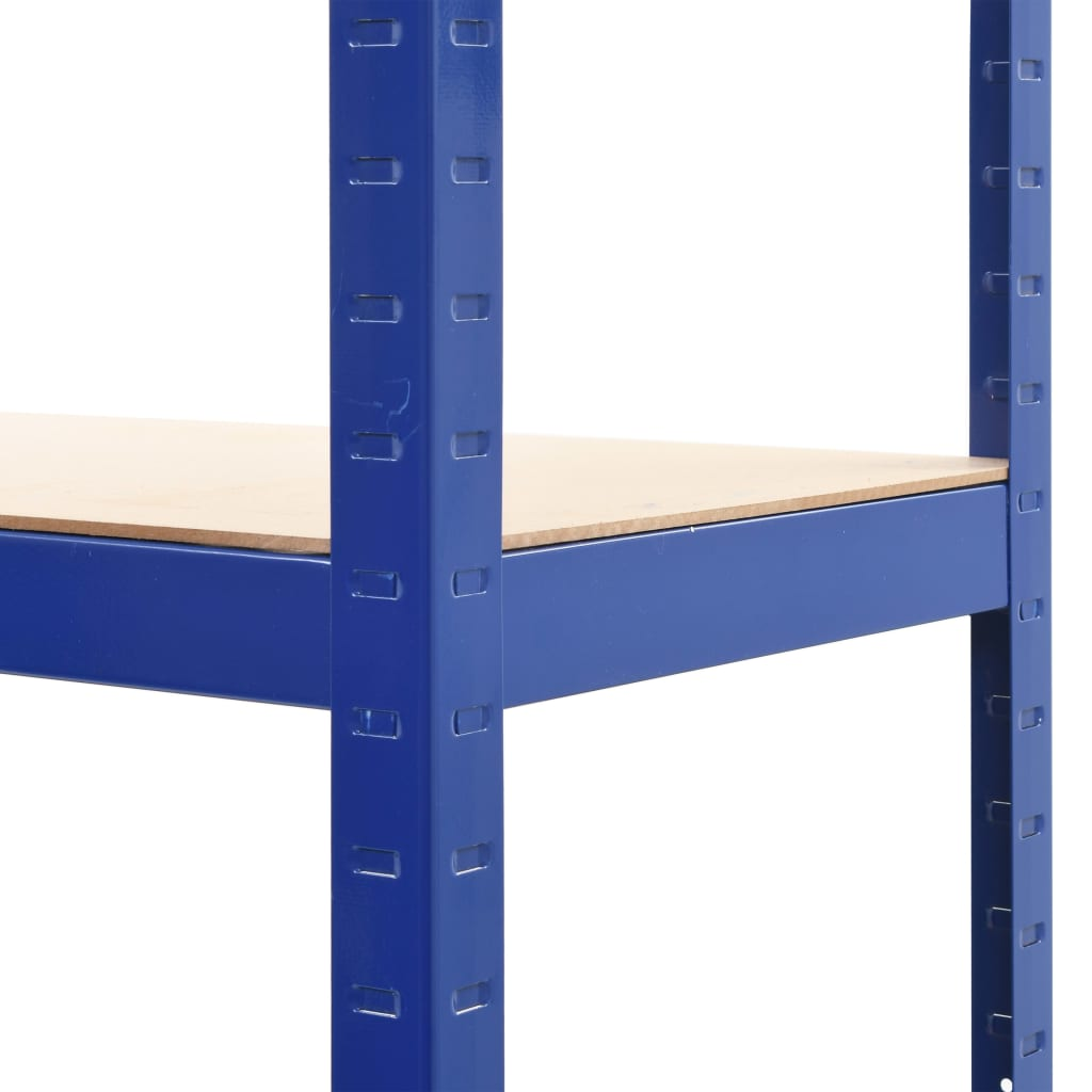 vidaXL Storage Shelves 2 pcs Blue 31.5"x15.7"x63" Steel and MDF