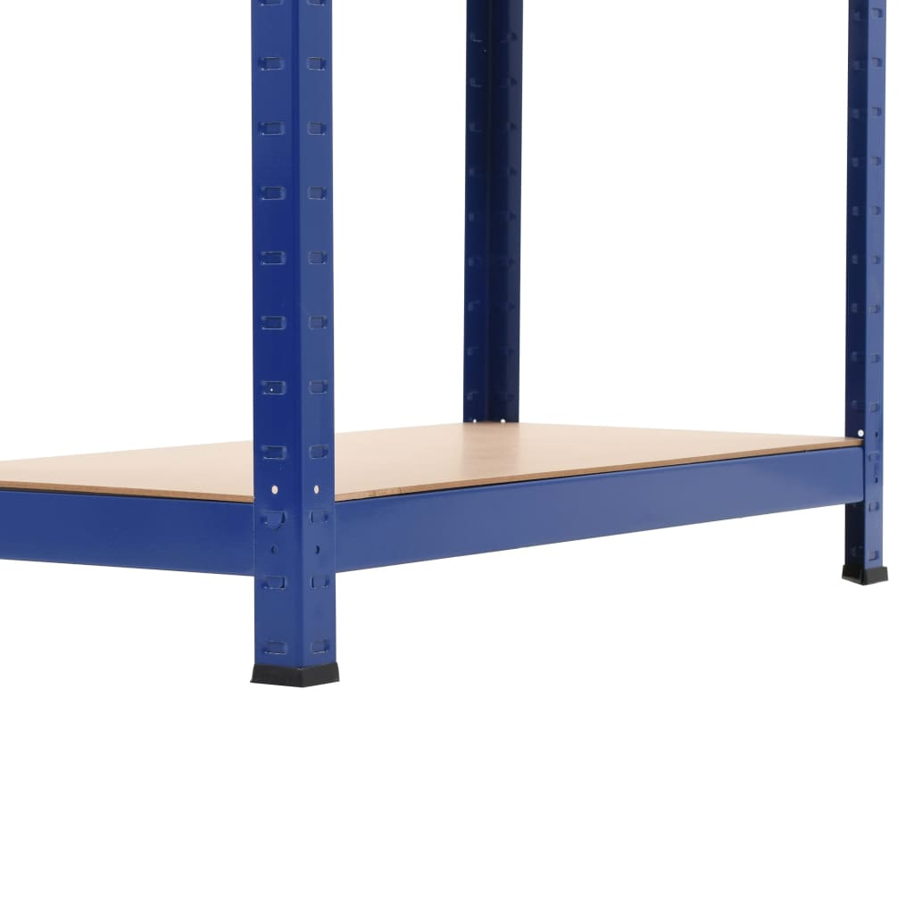 vidaXL Storage Shelves 2 pcs Blue 31.5"x15.7"x63" Steel and MDF