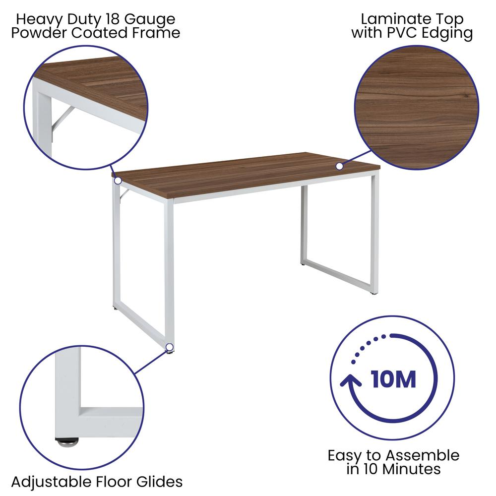 Office Computer Desk and Home Office Desk - 47" Long (Walnut/White)