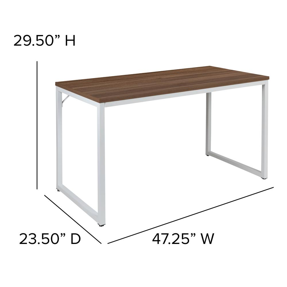 Office Computer Desk and Home Office Desk - 47" Long (Walnut/White)