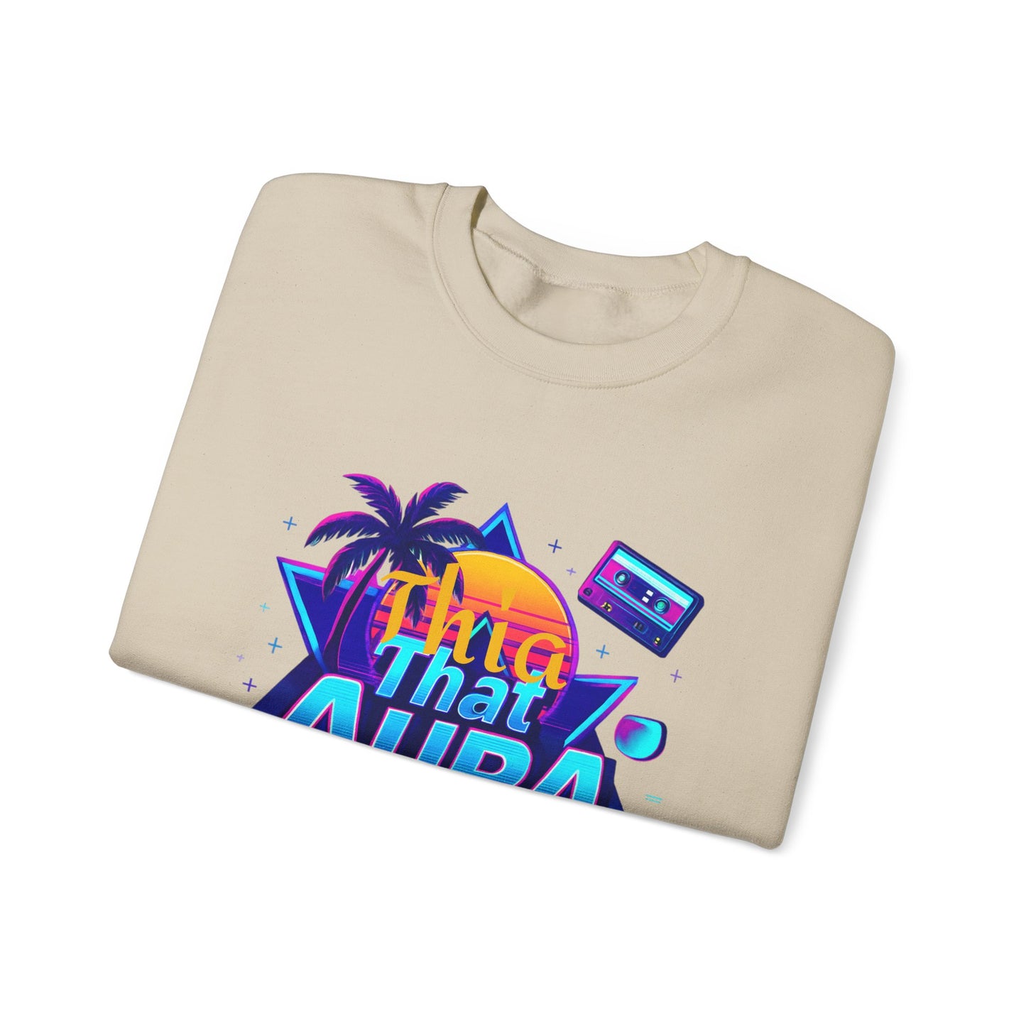 Retro Neon Sweatshirt with 'That Aura' Design