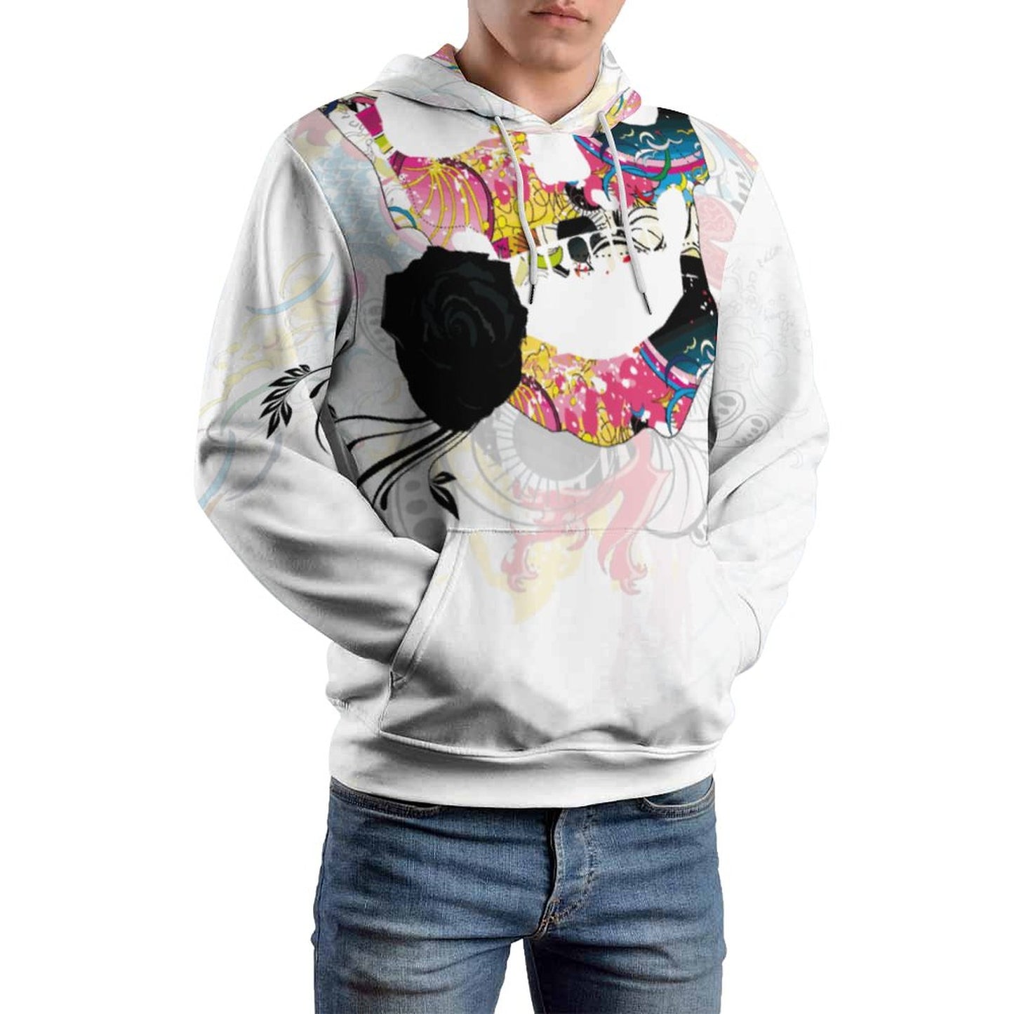 Sweet Skull Men's Cool Hoodie with Double-layer Cap (All-Over Printing)