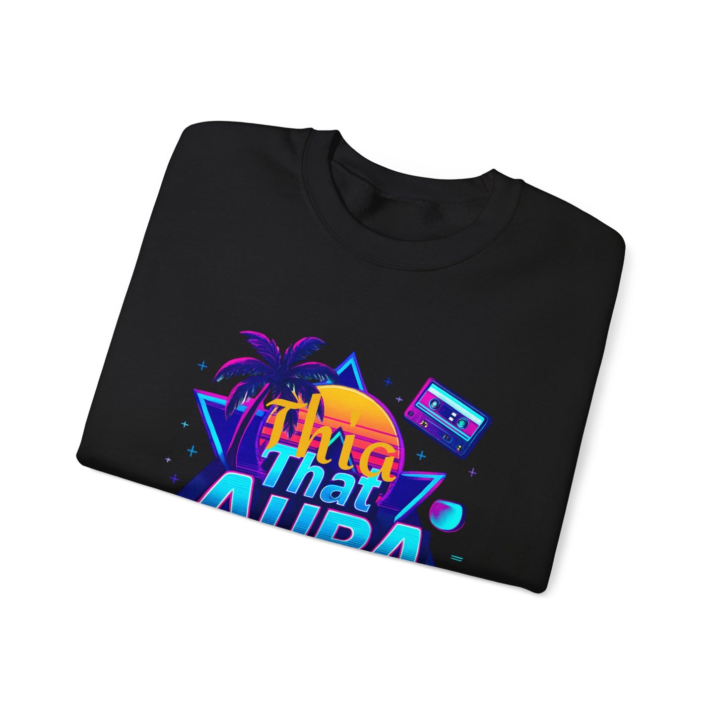 Retro Neon Sweatshirt with 'That Aura' Design
