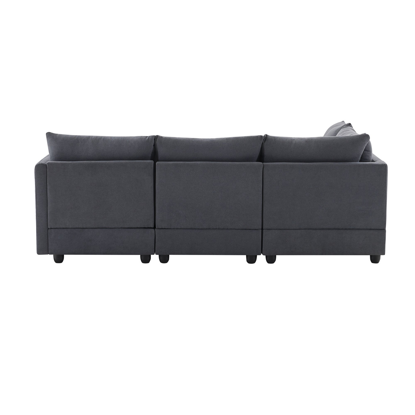 89*79"Modern Sectional Sofa with Vertical Stripes,2 Pillows,5-Seat Couch with Convertible Ottoman,Various Combinations,L-Shape Indoor Furniture for Living Room,Apartment, 3 Colors