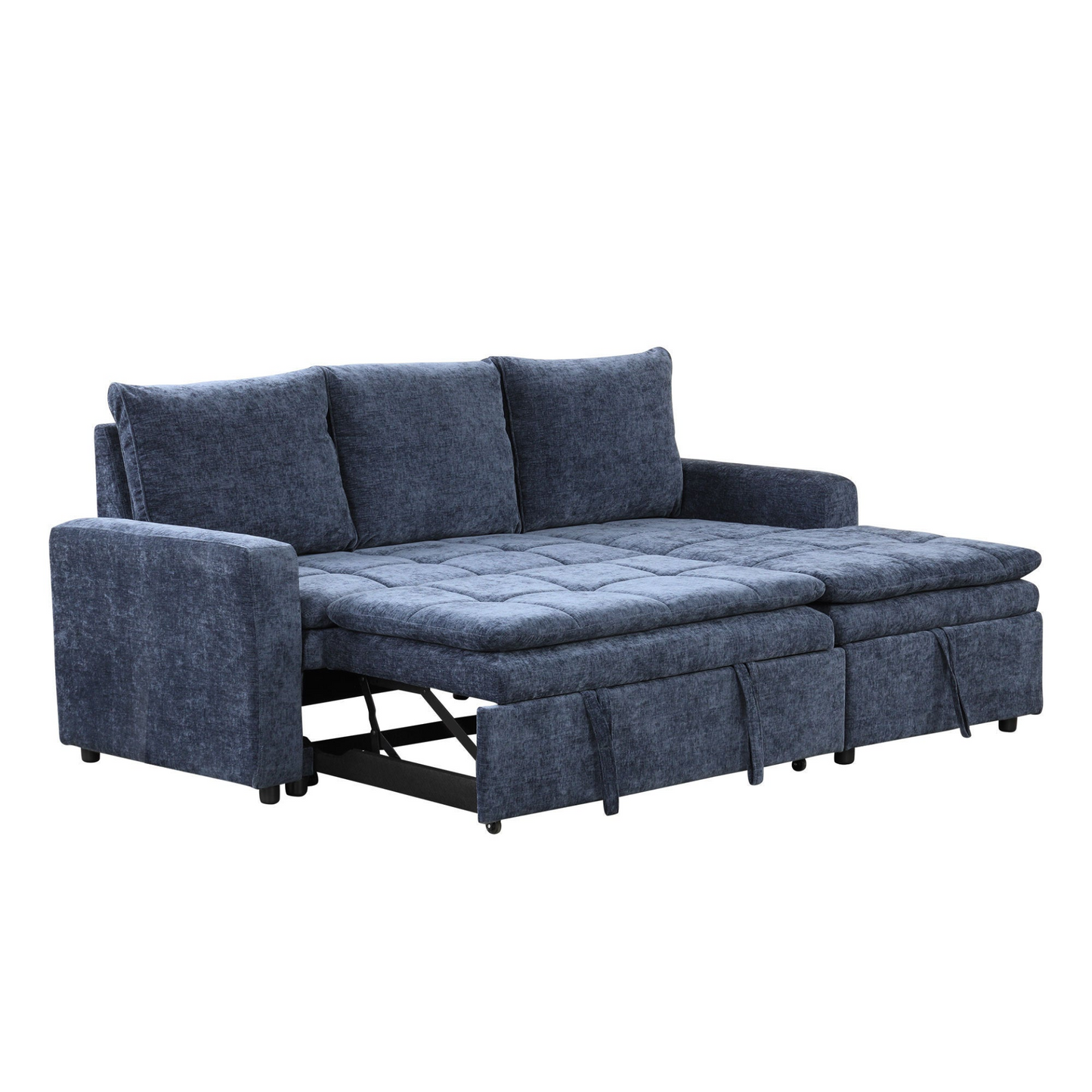 Soft Upholstered Sectional Sofa Bed with Storage Space, Suitable for Living Rooms and Apartments.