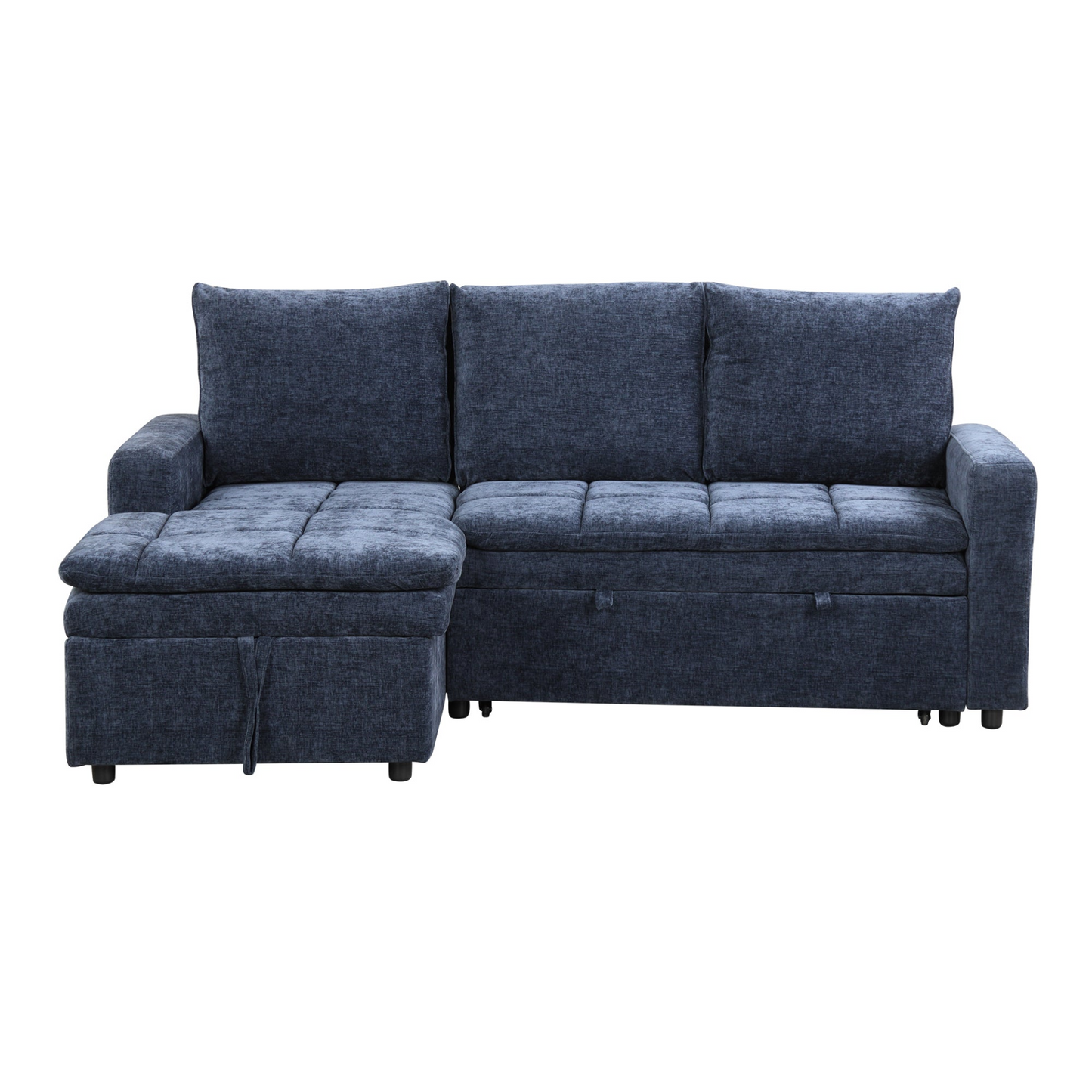 Soft Upholstered Sectional Sofa Bed with Storage Space, Suitable for Living Rooms and Apartments.