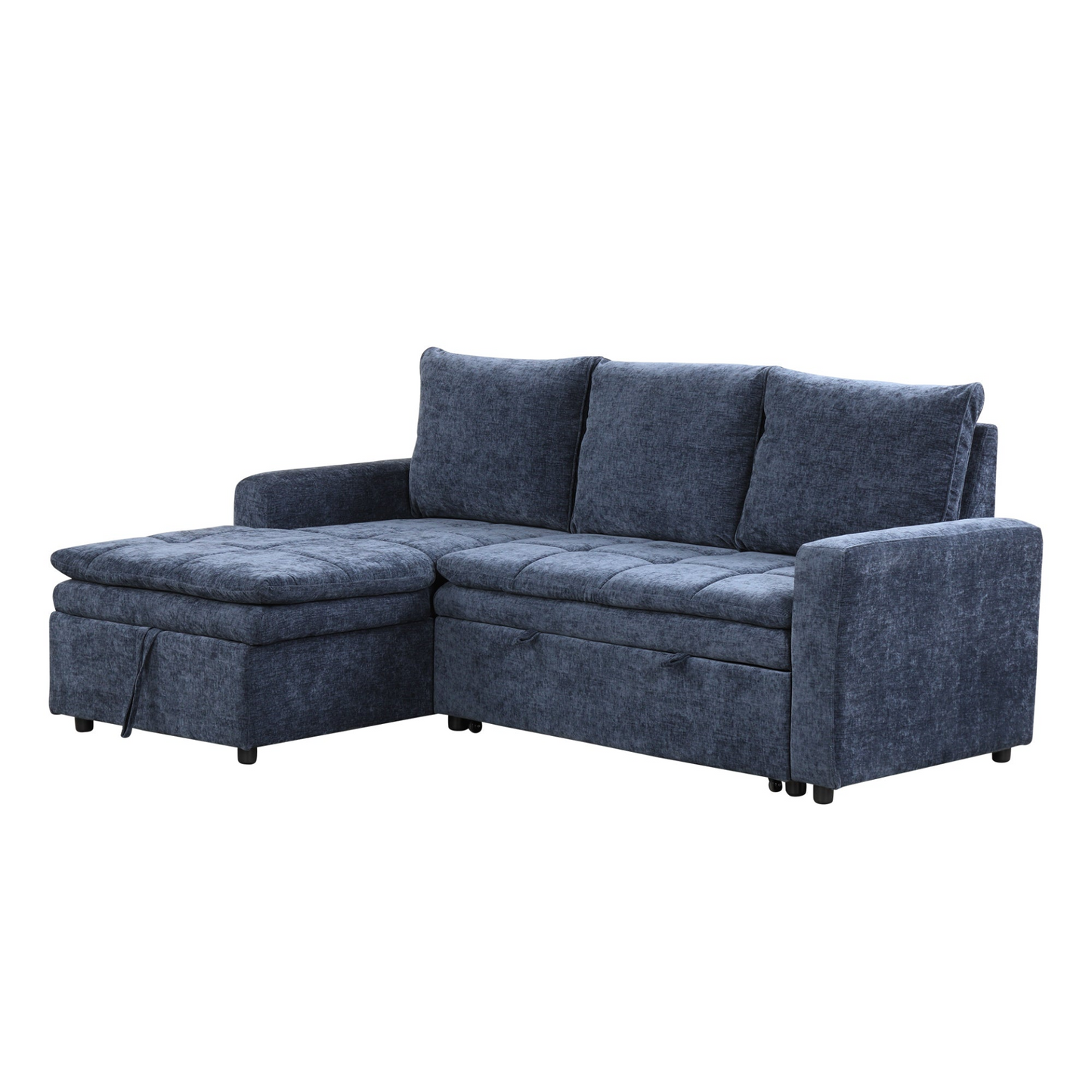 Soft Upholstered Sectional Sofa Bed with Storage Space, Suitable for Living Rooms and Apartments.