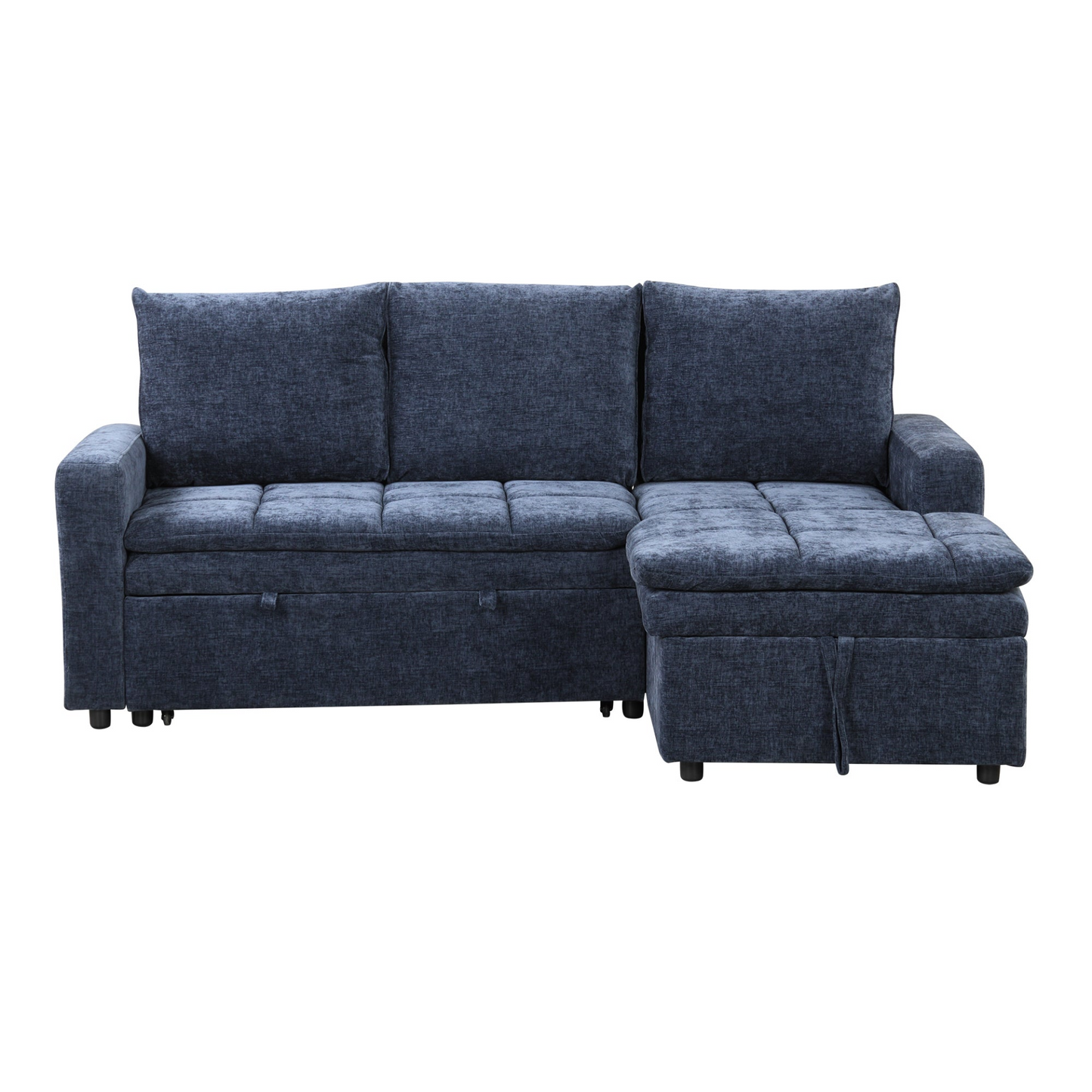 Soft Upholstered Sectional Sofa Bed with Storage Space, Suitable for Living Rooms and Apartments.