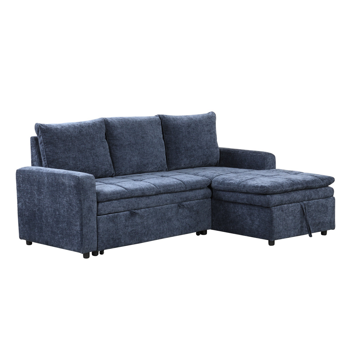 Soft Upholstered Sectional Sofa Bed with Storage Space, Suitable for Living Rooms and Apartments.