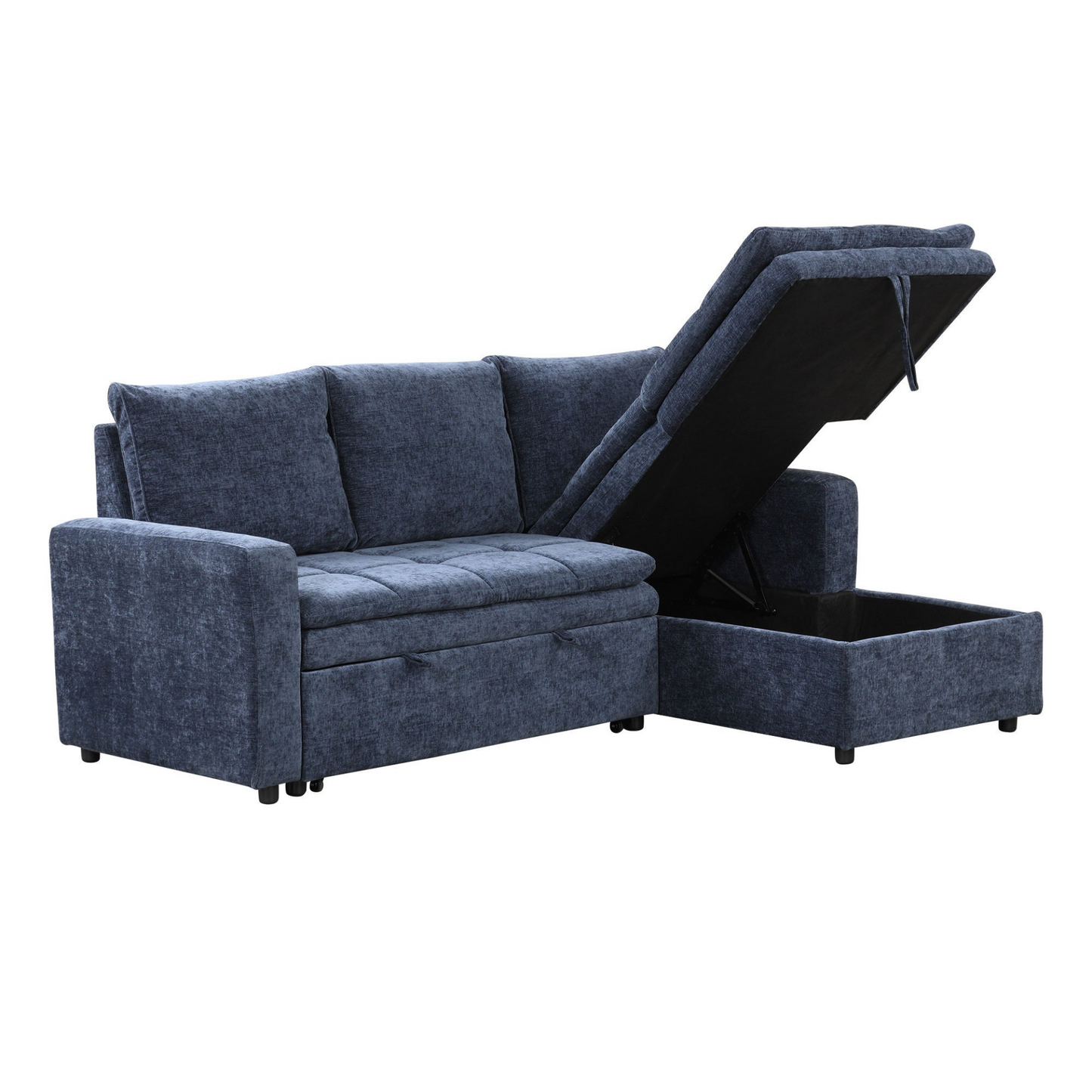 Soft Upholstered Sectional Sofa Bed with Storage Space, Suitable for Living Rooms and Apartments.