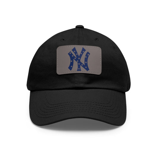 NY hat with Leather Patch (Rectangle)