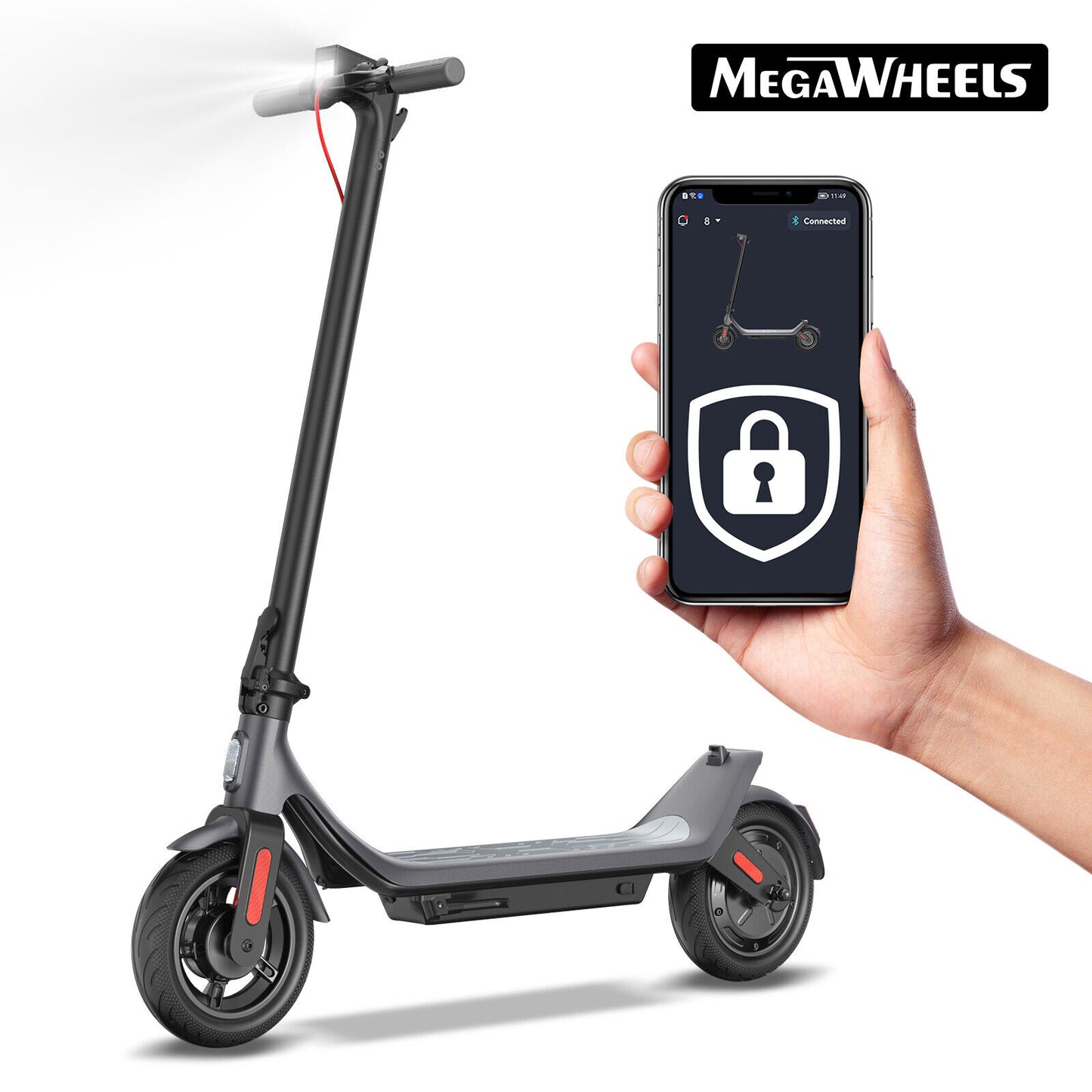  E Scooter 10.2AH 15mi Range 300W Motor Adult with (E scooter APP) [ADS]