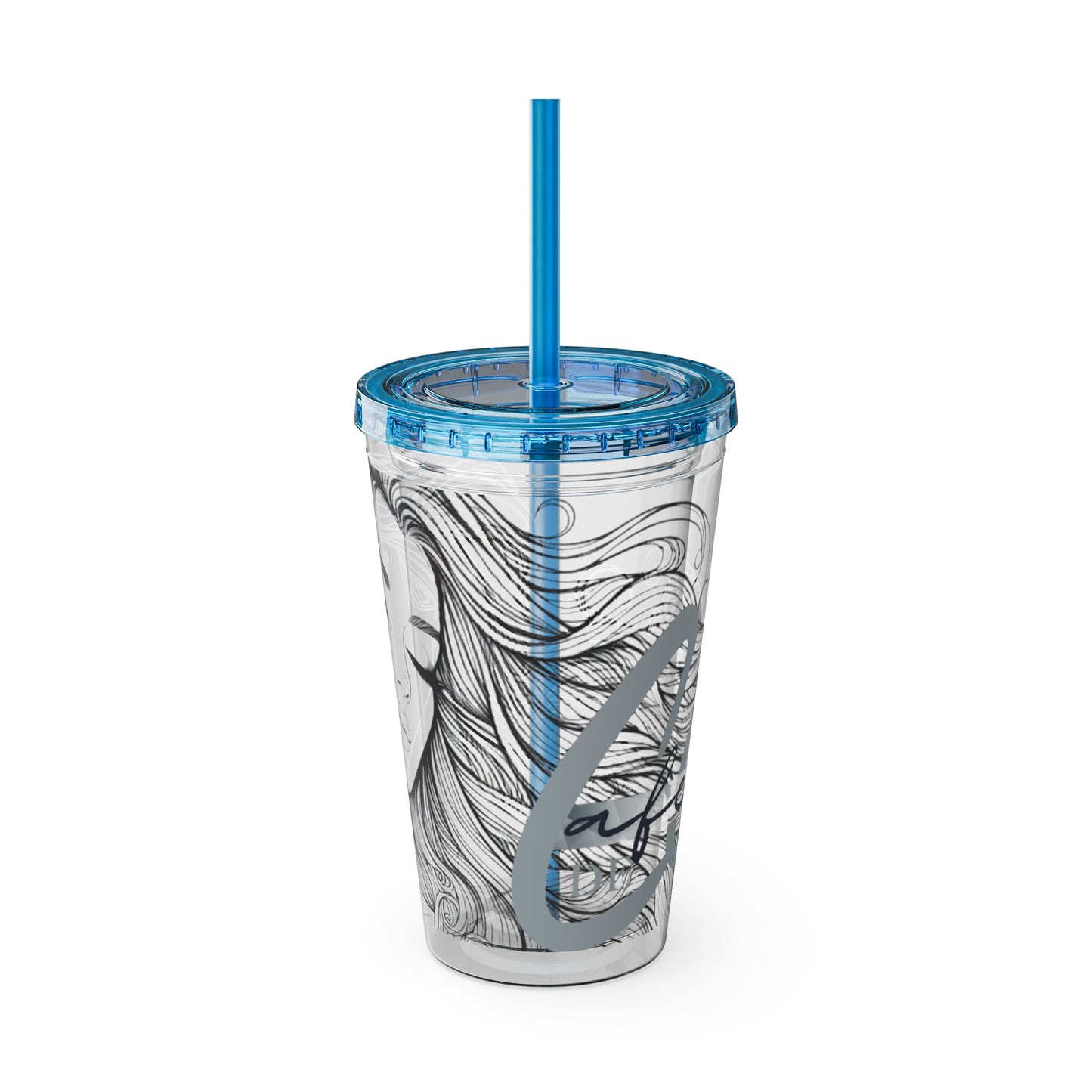 Sunsplash Cafedec  Tumbler with Straw, 16oz