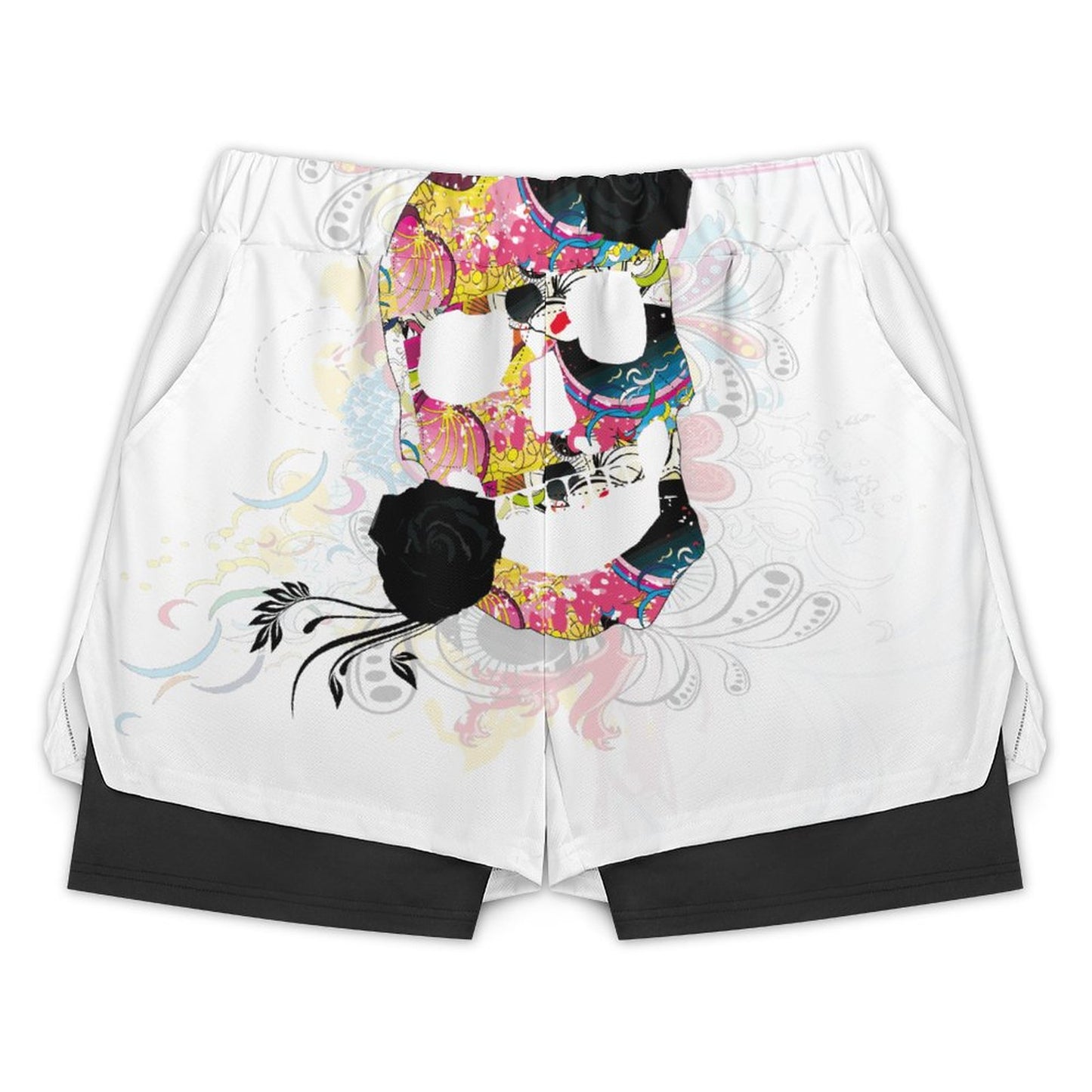 Sweet Skull Men Beach Shorts with 4 Pockets DS076