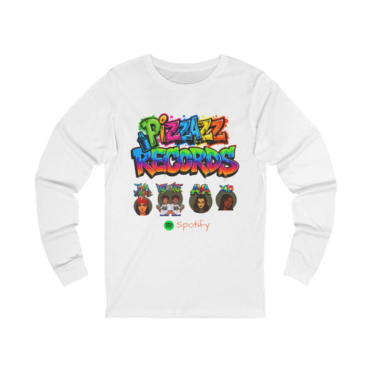 pizzazz cast Record Design Long Sleeve Tee, Music Lover Gift, Unisex Casual Top, Festival Wear,