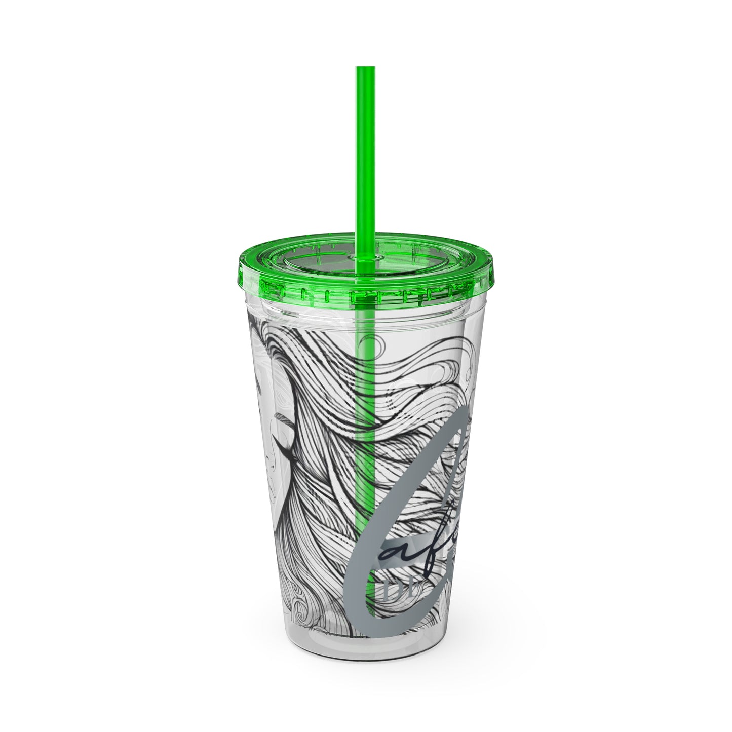 Sunsplash Cafedec  Tumbler with Straw, 16oz