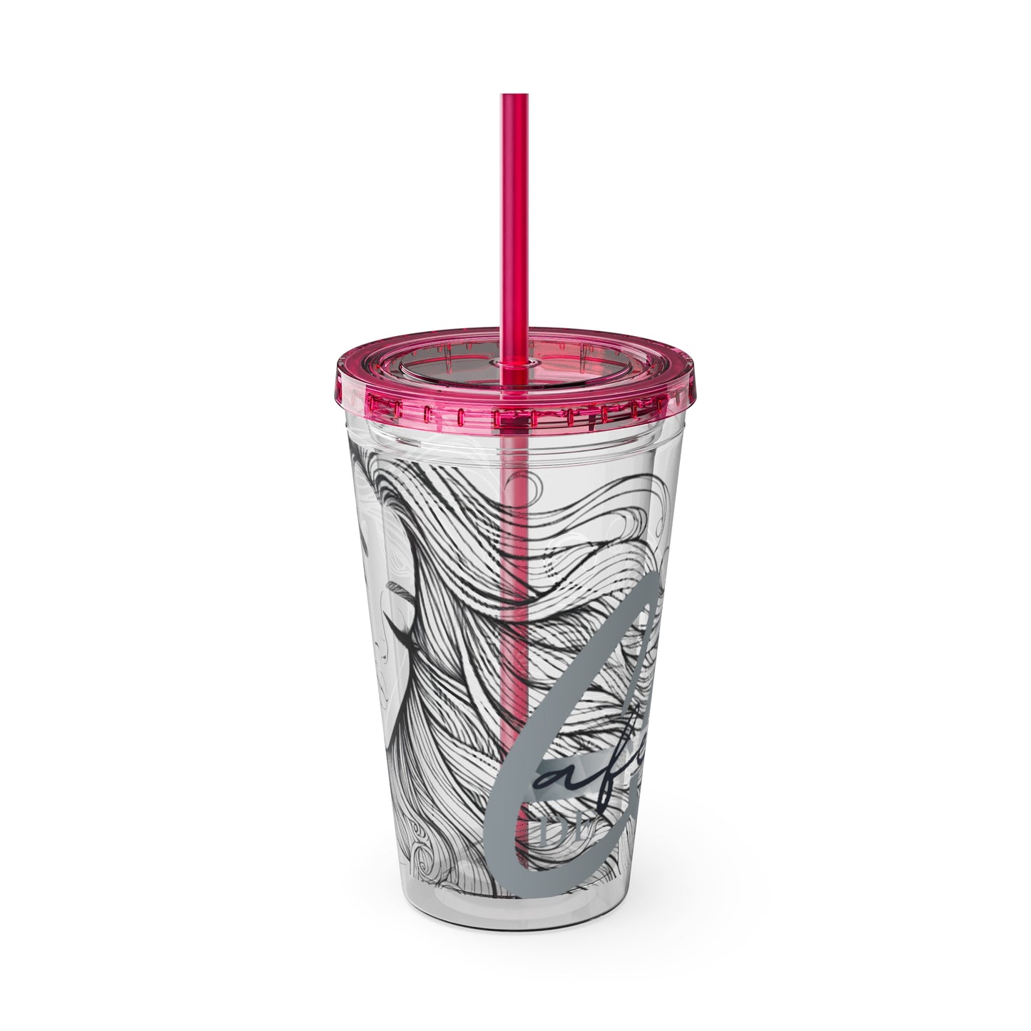 Sunsplash Cafedec  Tumbler with Straw, 16oz