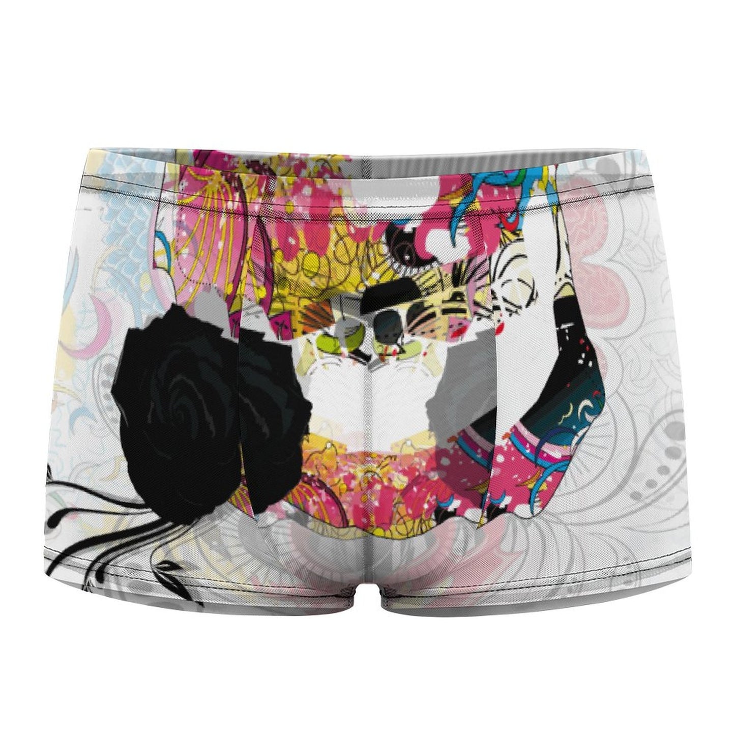 Sweet Skull Sexy Men's Mesh Boxer Briefs DSQQ005