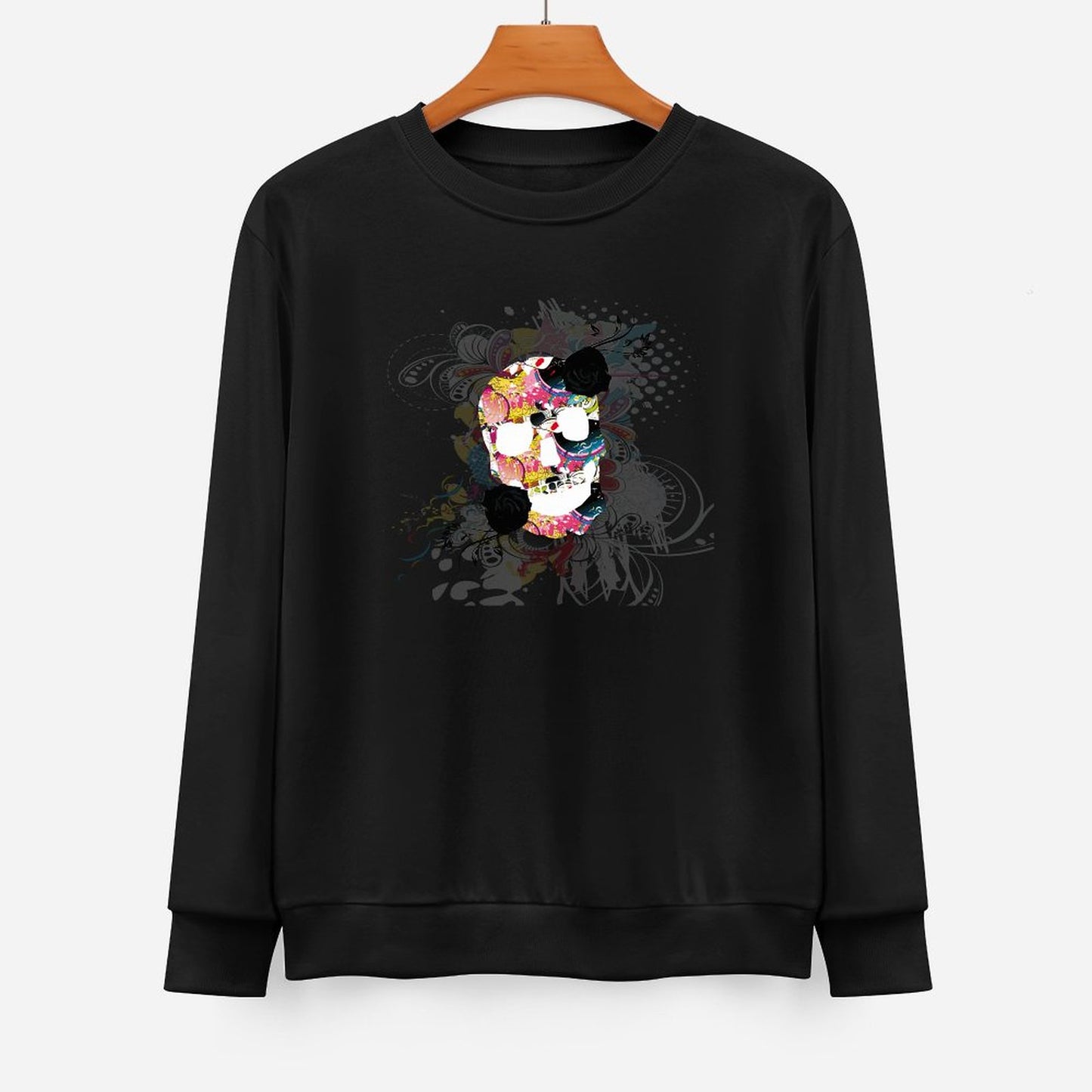 Sweet Skull Cotton Men's Sweatshirt (Front Printing)