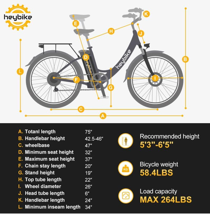 [ADS] Cityscape Electric Bike 350W up to 40 Miles Removable Battery, 7-Speed and Dual Shock Absorber, 26"