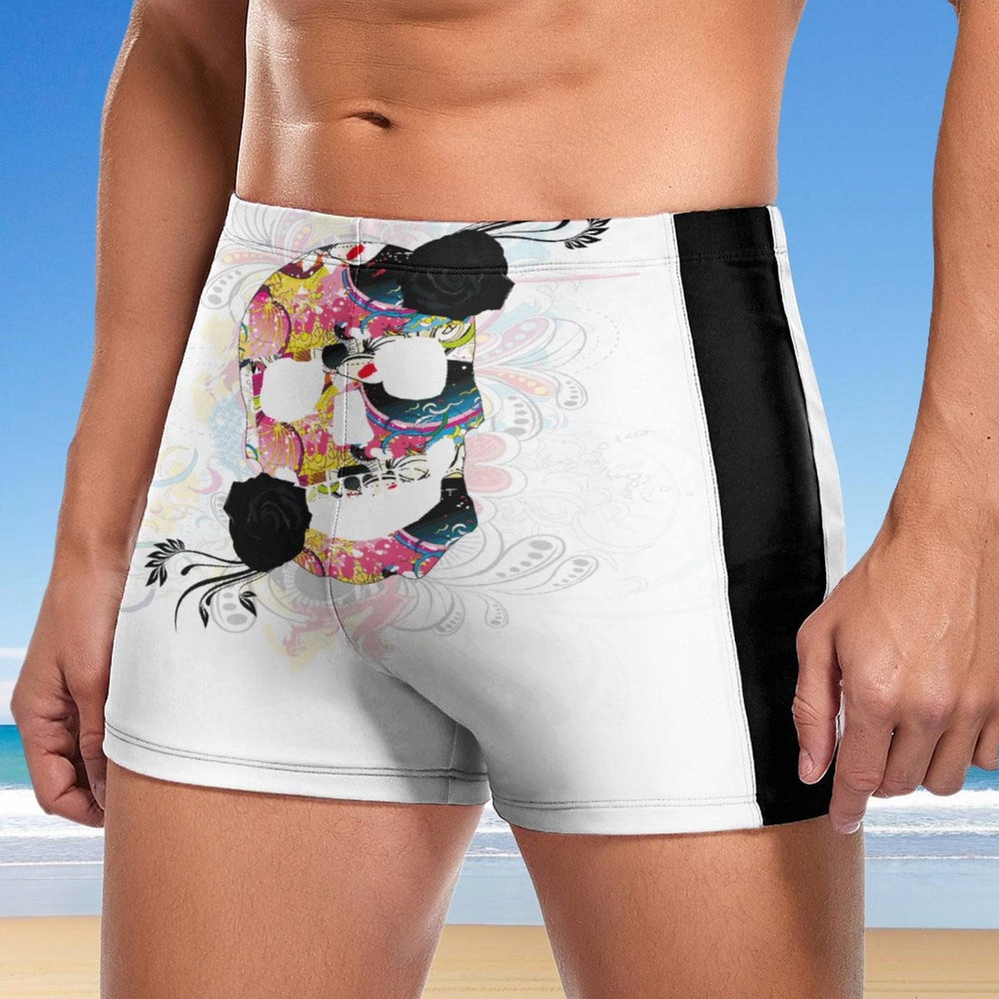 Sweet Skull Fashionable Men's  boardshorts Swim Trunks DN003 (All-Over Printing)